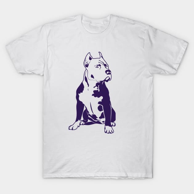 Purple Pitbull Lover T-Shirt by ArtByGrammy